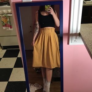 Mustard Yellow Midi Skirt
